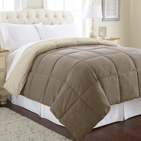 Modern Threads Down alternative reversible comforter Stone/Champagne Queen 2DWNCMFG-STC-QN